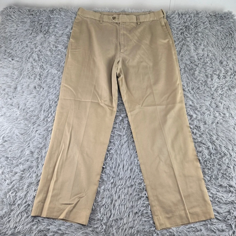 Perry Ellis Portfolio 36x29 Black Khaki Bundle Cotton Flat Front 3pk Trousers - Picture 16 of 16